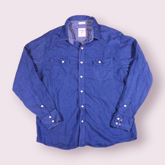 Fossil Tops - Fossil Shirt Women's Size L Blue Denim Chambray Long Sleeve Button Up Jean Top